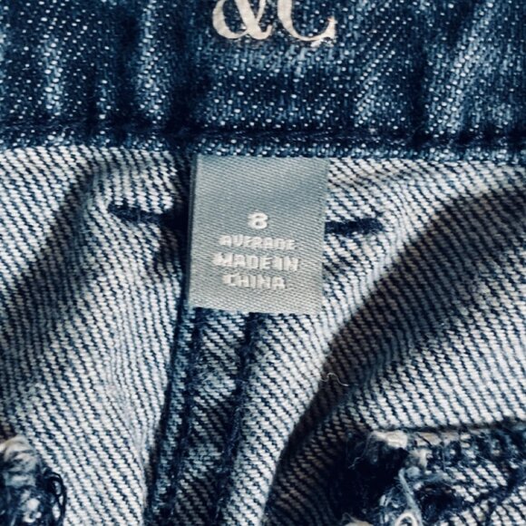 NY & C Low Rise Dark Wash Wide Leg Flare Trousers size 8 - Picture 5 of 7